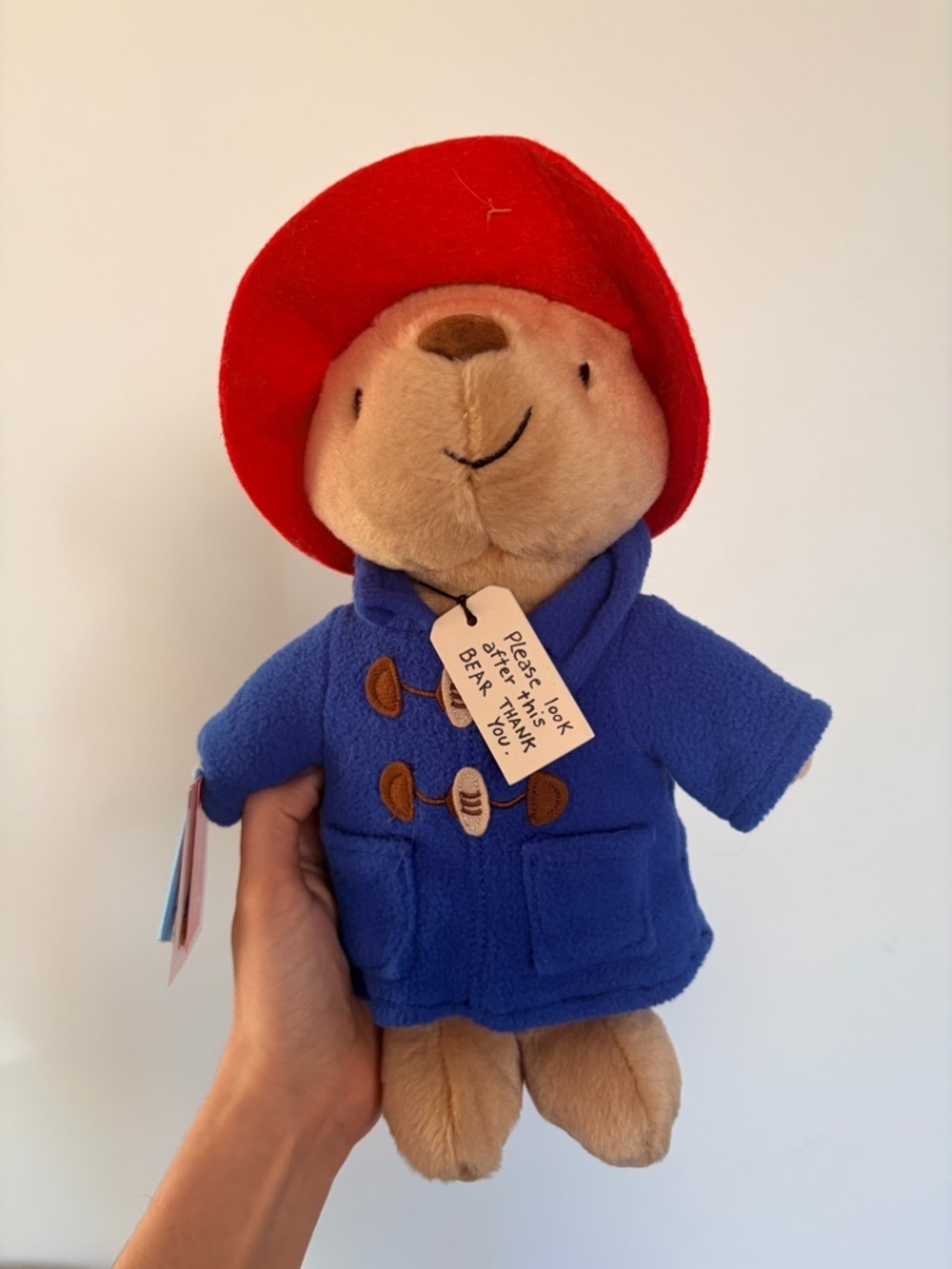 NWT Yottoy Paddington Bear Plush Toy in Blue Coat and Red Hat